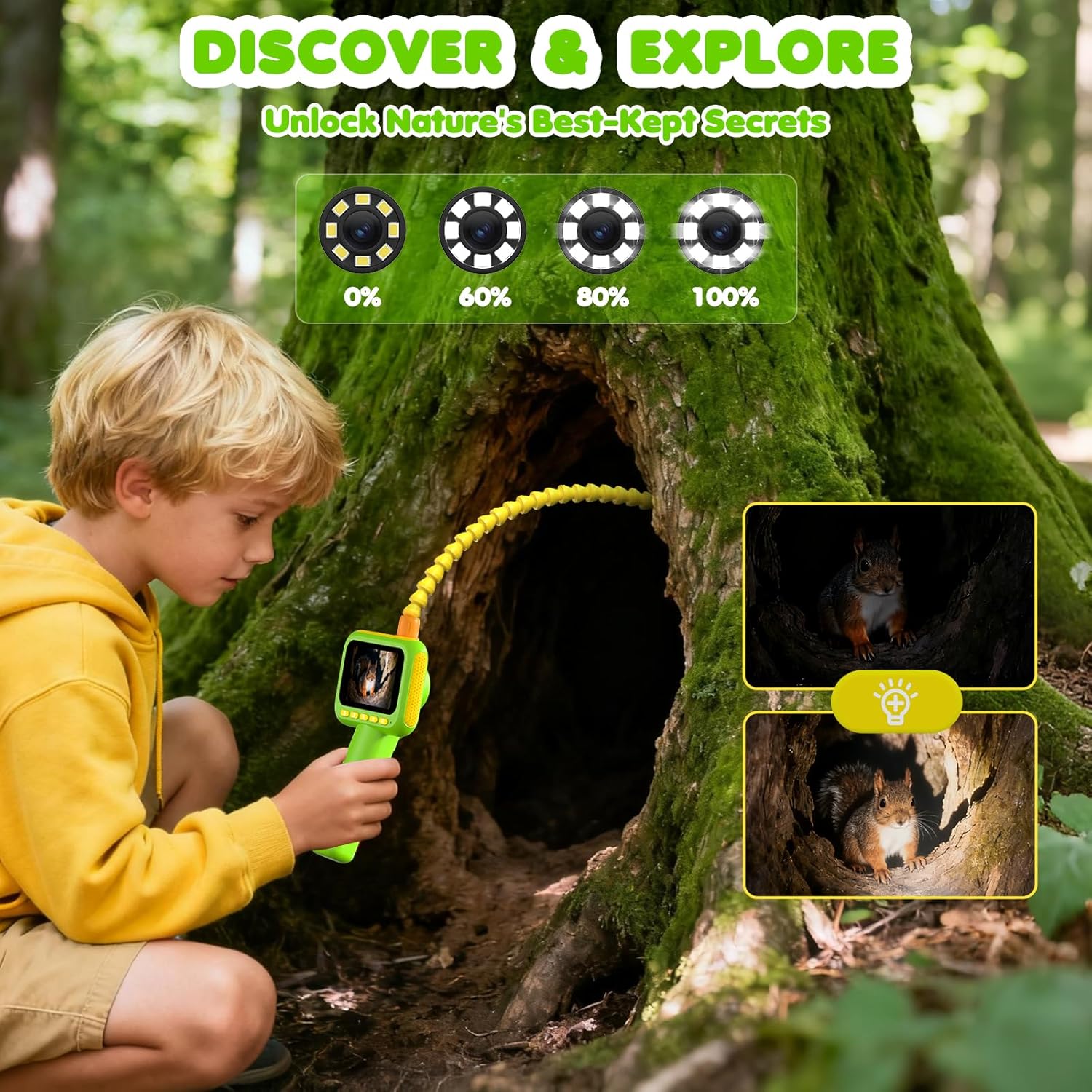Science Toy - Çocuklar için Endoskop, Işıklı Borescope Yılan