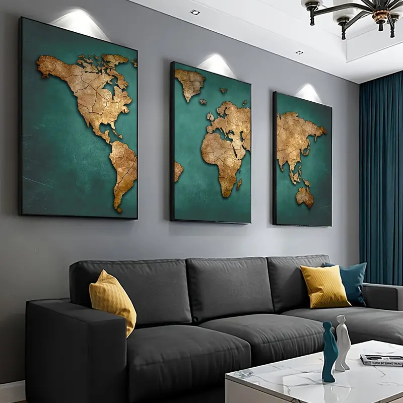 Retro Dünya Haritası 3 adet/ta - Star Map Poster incelemesi ve fiyatı