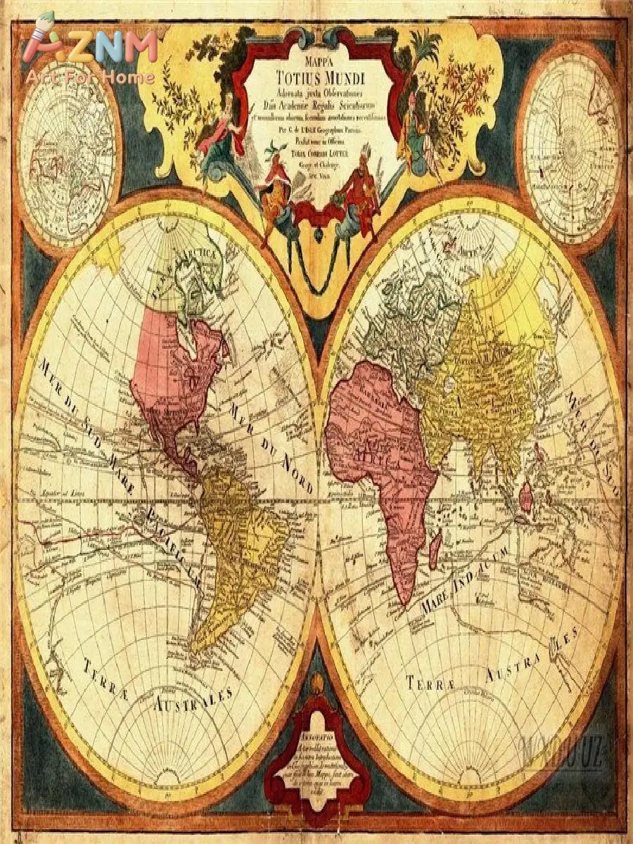 Vintage Dünya Haritası Kanvas  - Star Map Poster incelemesi ve fiyatı